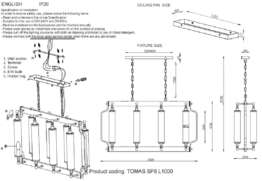 Подвесная люстра Crystal Lux TOMAS SP8 L1000 BRASS