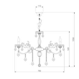 Подвесная люстра Eurosvet 3281/8 белый с золотом/тонированный хрусталь Strotskis