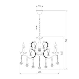 Подвесная люстра Eurosvet Brezza 10107/5 хром/дымчатый хрусталь Strotskis