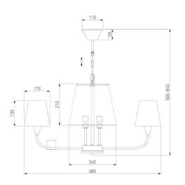 Подвесная люстра Eurosvet Milos 60153/6 никель