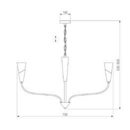 Подвесная люстра Eurosvet Rhyton 60167/6 латунь