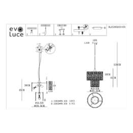 Подвесная люстра Evoluce Rida SLE283203-05