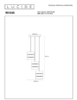 Подвесная люстра Lucide Rosas 21433/13/30