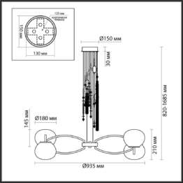 Подвесная люстра Odeon Light Exclusive Modern Fiolent 5432/8