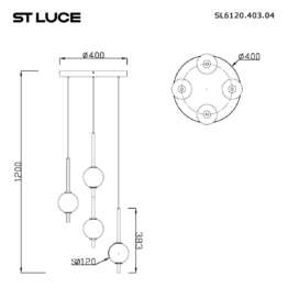 Подвесная светодиодная люстра ST Luce Peek SL6120.403.04