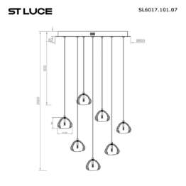 Подвесная светодиодная люстра ST Luce Waterfall SL6017.101.07