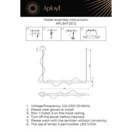 Подвесной светодиодный светильник Aployt Adilin APL.647.03.12