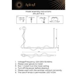 Подвесной светодиодный светильник Aployt Adilin APL.647.16.12