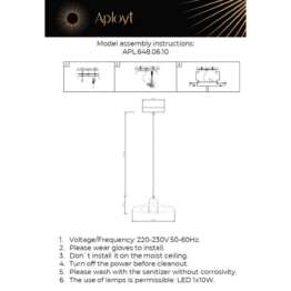 Подвесной светодиодный светильник Aployt Stefa APL.648.06.10
