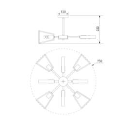 Потолочная люстра Eurosvet Klark 70056/8 черный