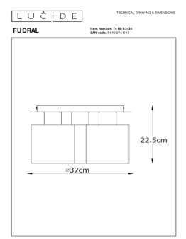 Потолочная люстра Lucide Fudral 74115/03/30