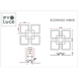 Потолочная светодиодная люстра Evoluce Qutro SLE200452-04RGB