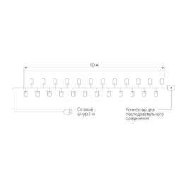 Гирлянда Eurosvet нить 10м IP65 400-101 белый