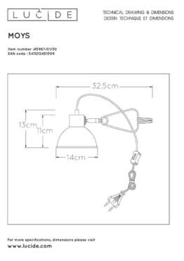 Настольная лампа Lucide Moys 45987/01/30