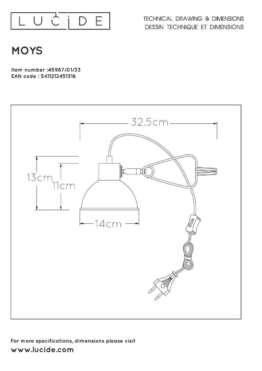 Настольная лампа Lucide Moys 45987/01/33