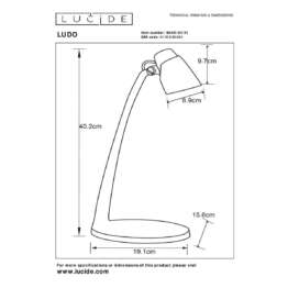 Настольная светодиодная лампа Lucide LUDO 18660/05/31
