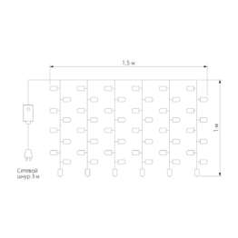 Светодиодная гирлянда Eurosvet Занавес 230V 200-001 теплый белый