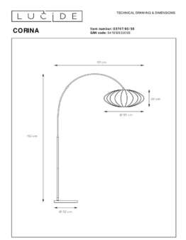 Торшер Lucide Corina 03747/60/30
