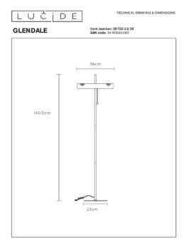 Торшер Lucide Glendale 20722/02/30