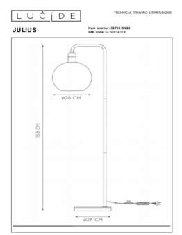 Торшер Lucide Julius 34738/01/61