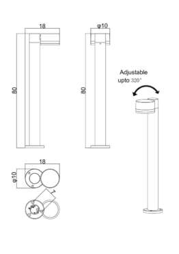 Уличный светодиодный светильник Arte Lamp Nunki A1910PA-1BK