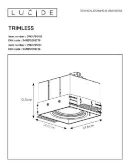 Встраиваемый светильник Lucide Trimless 09931/01/30