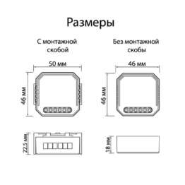 Wi-Fi реле-выключатель одноканальное Denkirs 1×2300Вт/250Вт для LED RL1001-SM