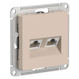 ATLASDESIGN РОЗЕТКА двойная компьютерная RJ45+RJ45 кат. 5e, механизм, ПЕСОЧНЫЙ