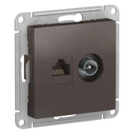 ATLASDESIGN РОЗЕТКА двойная ТВ + компьютерная RJ45 кат. 5e, механизм, МОККО