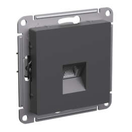 ATLASDESIGN РОЗЕТКА компьютерная RJ45 кат. 6A, механизм, БАЗАЛЬТ