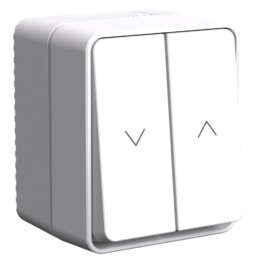 ATLASDESIGN PROFI IP54 О/У 2-клавишный ВЫКЛЮЧАТЕЛЬ ДЛЯ ЖАЛЮЗИ, сх.4, 10А, БЕЛЫЙ