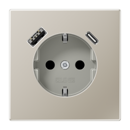 ES1520-15CA SCHUKO® socket with USB charger  JUNG LS 990 нержавеющая сталь