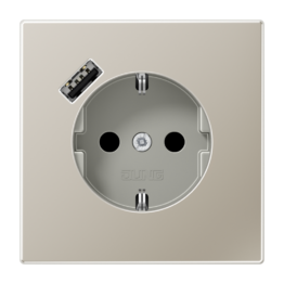 ES1520-18A SCHUKO® socket with USB charger  JUNG LS 990 нержавеющая сталь