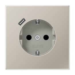 ES1520-18C SCHUKO® socket with USB charger  JUNG LS 990 нержавеющая сталь