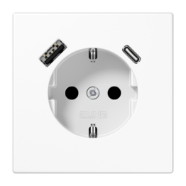 LS1520-15CAWW Розетка SCHUKO® 16A с USB-зарядкой тип (A+C) – LS (белый)