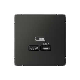 ARTGALLERY USB РОЗЕТКА тип-С 65Вт высокоскор.заряд. QC, PD, механизм, БАЗАЛЬТ