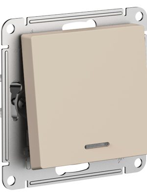 ATLASDESIGN 1-клавишный ВЫКЛЮЧАТЕЛЬ с подсветкой, сх.1а, 10АХ, механизм, ПЕСОЧНЫЙ