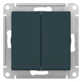 ATLASDESIGN 2-клавишный ПЕРЕКРЕСТНЫЙ ПЕРЕКЛЮЧАТЕЛЬ, сх.7+7, 10АХ, механизм, ИЗУМРУД