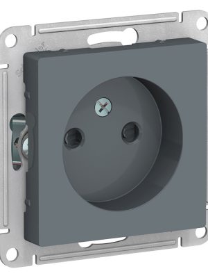 ATLASDESIGN РОЗЕТКА без заземления со шторками, 16А, механизм, ГРИФЕЛЬ