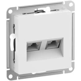 ATLASDESIGN РОЗЕТКА двойная компьютерная RJ45+RJ45 кат. 6А, механизм, БЕЛЫЙ