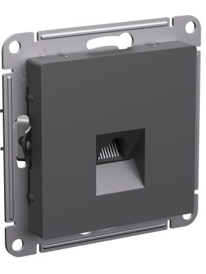ATLASDESIGN РОЗЕТКА компьютерная RJ45 кат. 5e, механизм, БАЗАЛЬТ