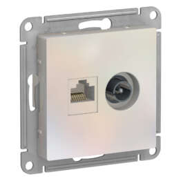 ATLASDESIGN РОЗЕТКА двойная ТВ + компьютерная RJ45 кат. 5e, механизм, ЖЕМЧУГ