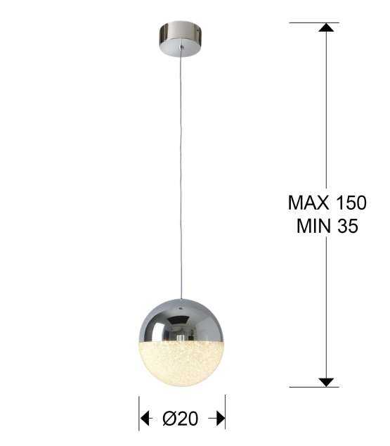 Подвесной светильник Sphere 1L LED Ø20 хром — изображение 2