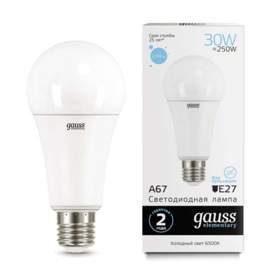 Светодиодная лампа Gauss A67 30W 2390Lm 6500K E27 73239