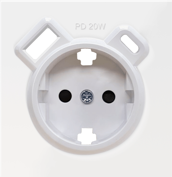 Накладка белый, для розетки Schuko с ЗУ USB A+C, с защитными шторками, серия DA