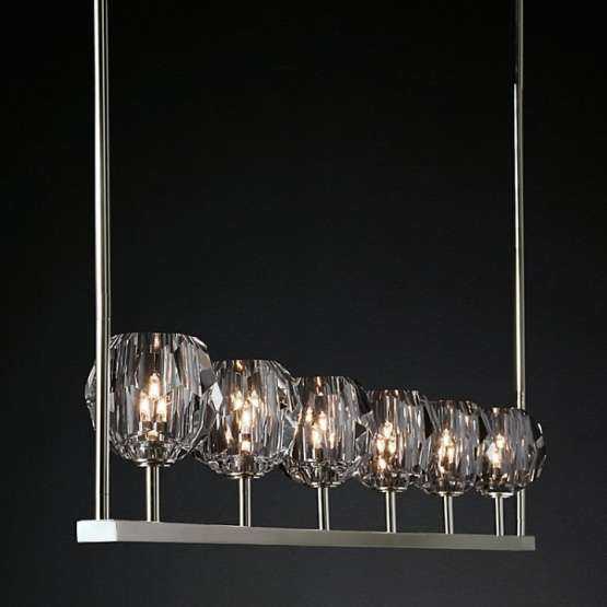 Люстра Rh Boule De Cristal Linear Chandelier 6 Bronze By Imperiumloft — изображение 2