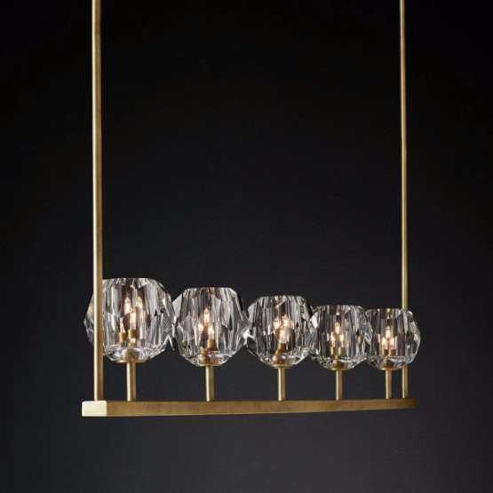 Люстра Rh Boule De Cristal Linear Chandelier 5 Bronze By Imperiumloft — изображение 2