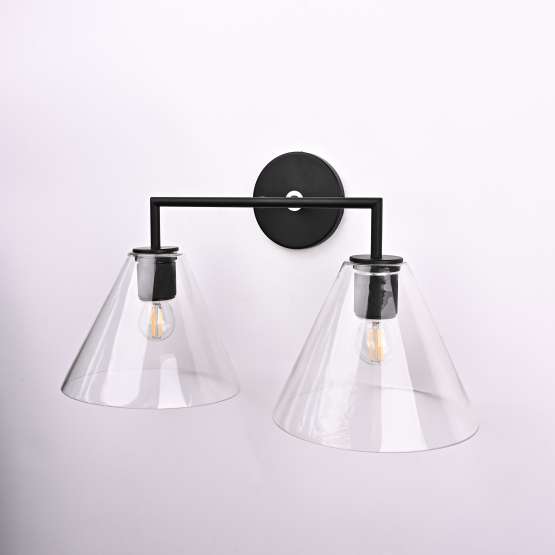 Бра Rh Utilitaire Funnel Shade Double Sconce Black By Imperiumloft — изображение 3