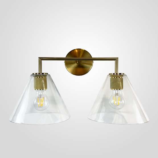 Бра Rh Utilitaire Funnel Shade Double Sconce Brass By Imperiumloft — изображение 2