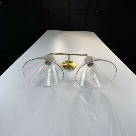 Бра Rh Utilitaire Funnel Shade Double Sconce Brass By Imperiumloft — изображение 3